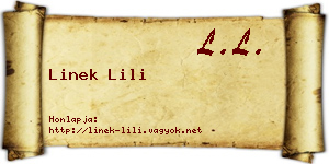 Linek Lili névjegykártya